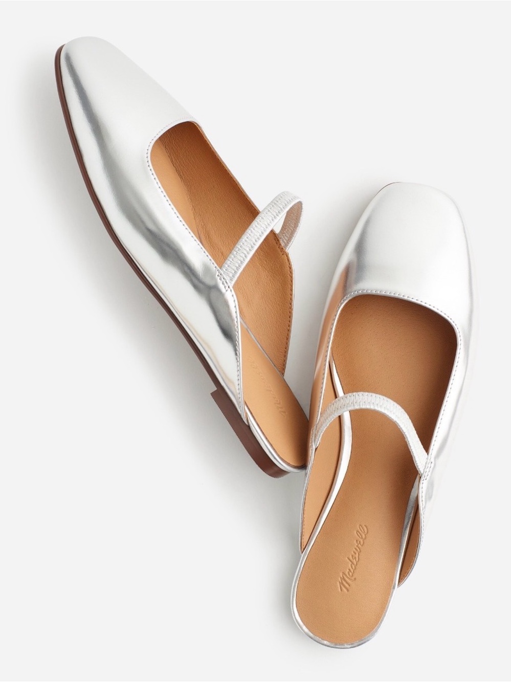 Madewell Metallic Silver Greta Ballet Flat Mule